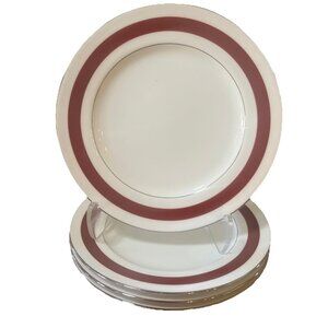 4 Ralph Lauren China Normandy Crimson Salad Dessert Plates 8 1/4" Holiday Red